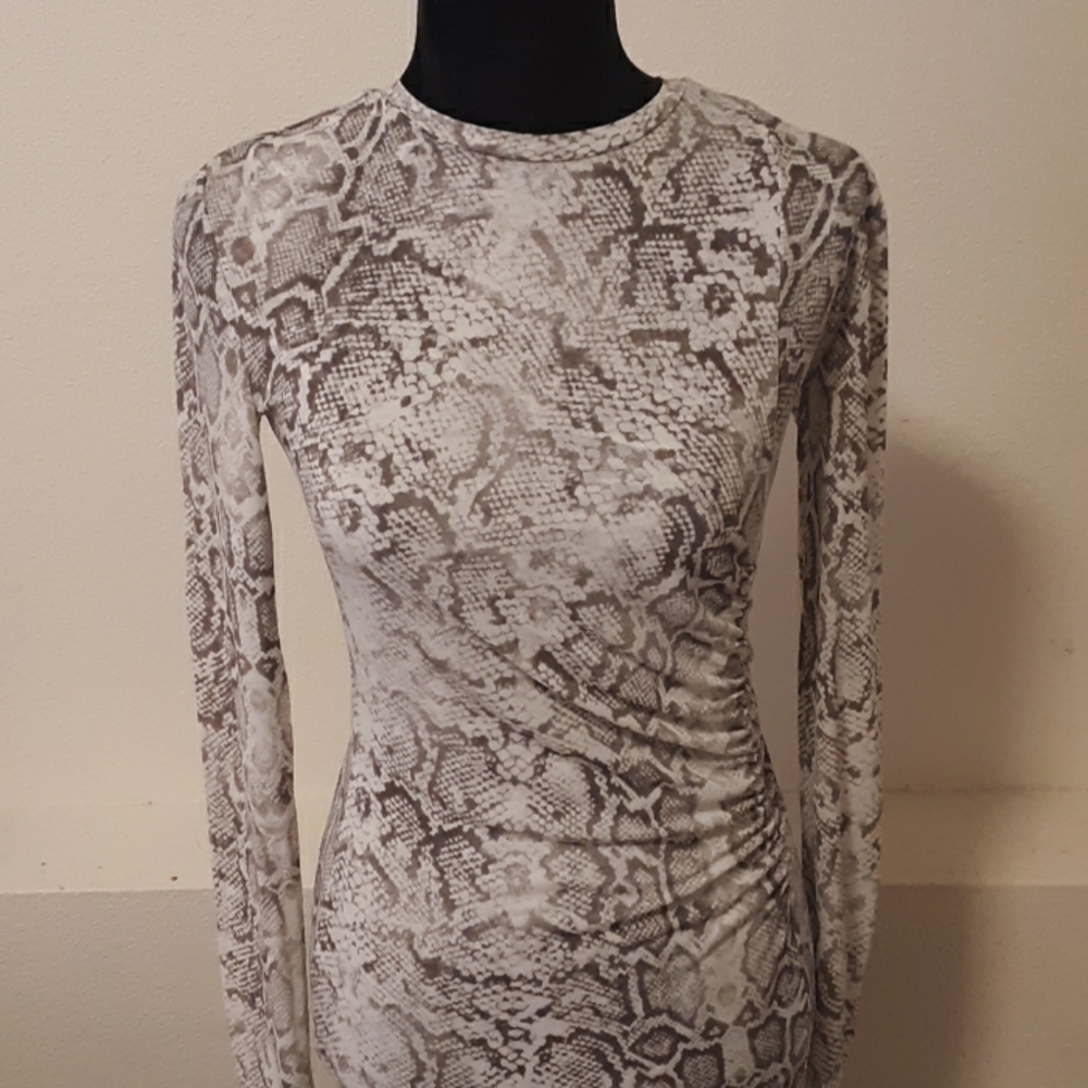 Leith Snakeskin print dress